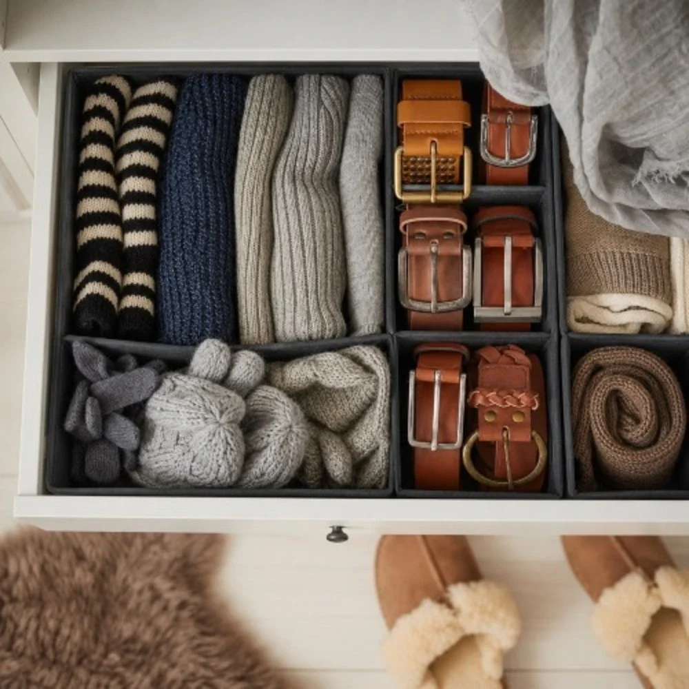IKEA SKUBB Modern Drawer Organizer Set of 6 –‎ Dark Gray Foldable Storage